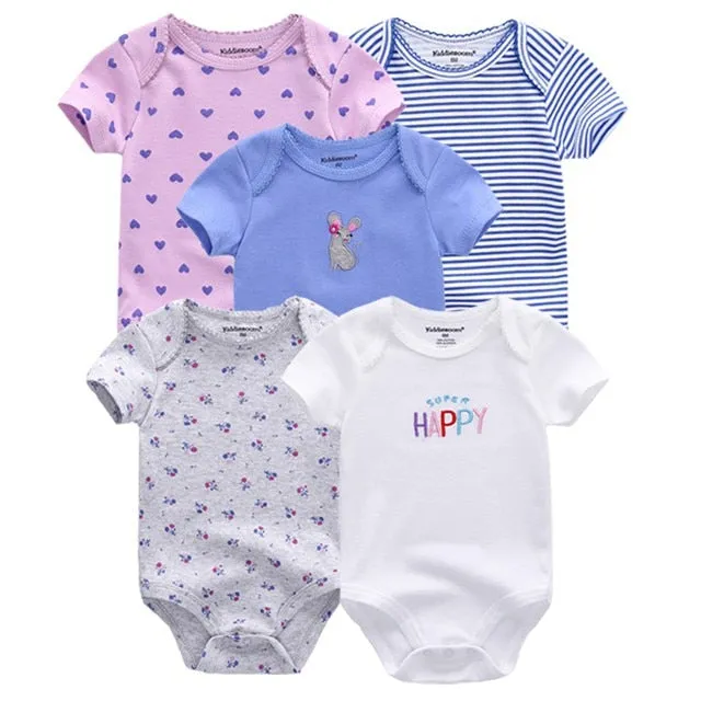 2019 5PCS/Lot Newborn 100% Cotton Unicorn 0-12M Baby Clothes