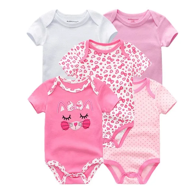 2019 5PCS/Lot Newborn 100% Cotton Unicorn 0-12M Baby Clothes