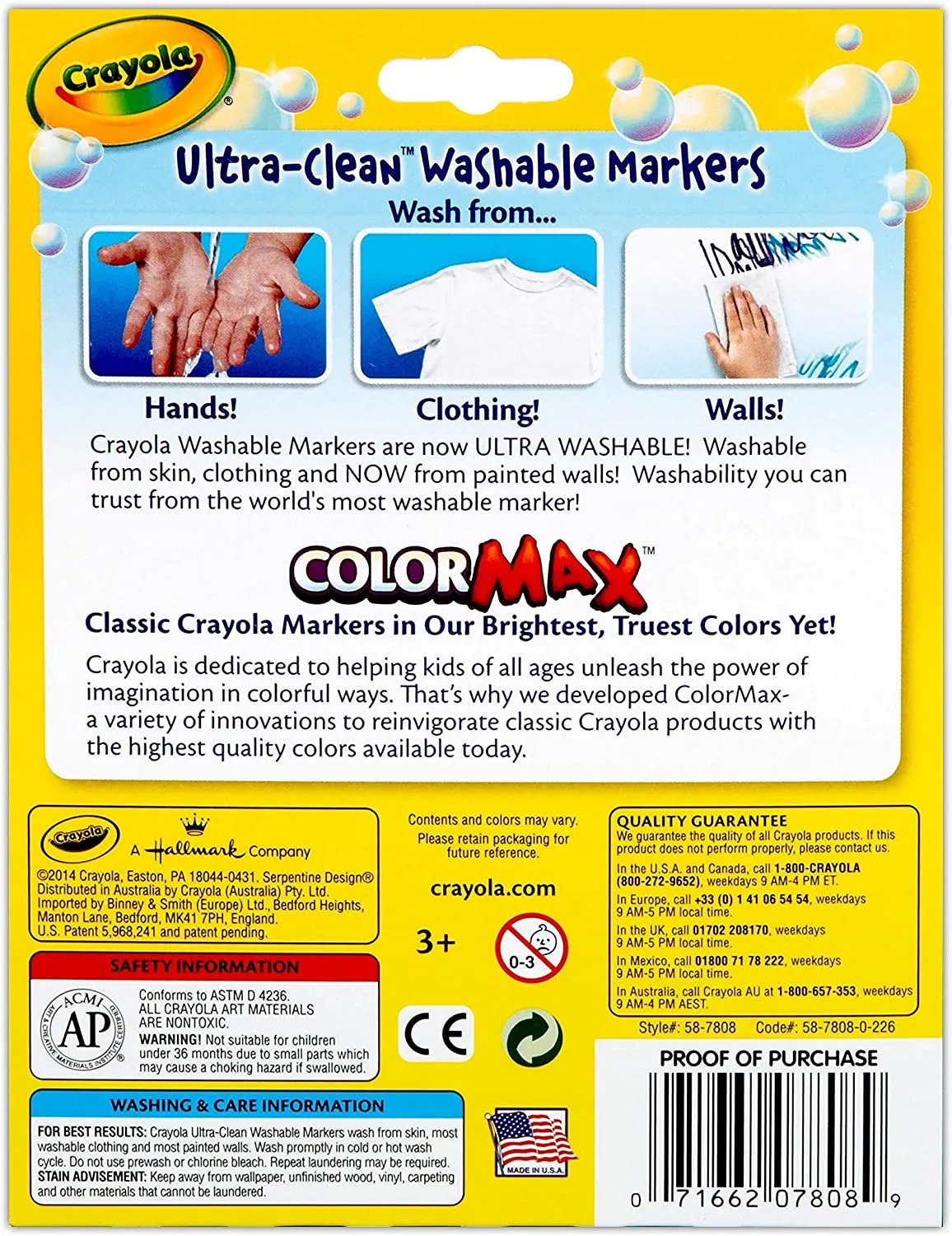 8 ct. Ultra-Clean Washable Bright, Broad Line, Color Max Markers