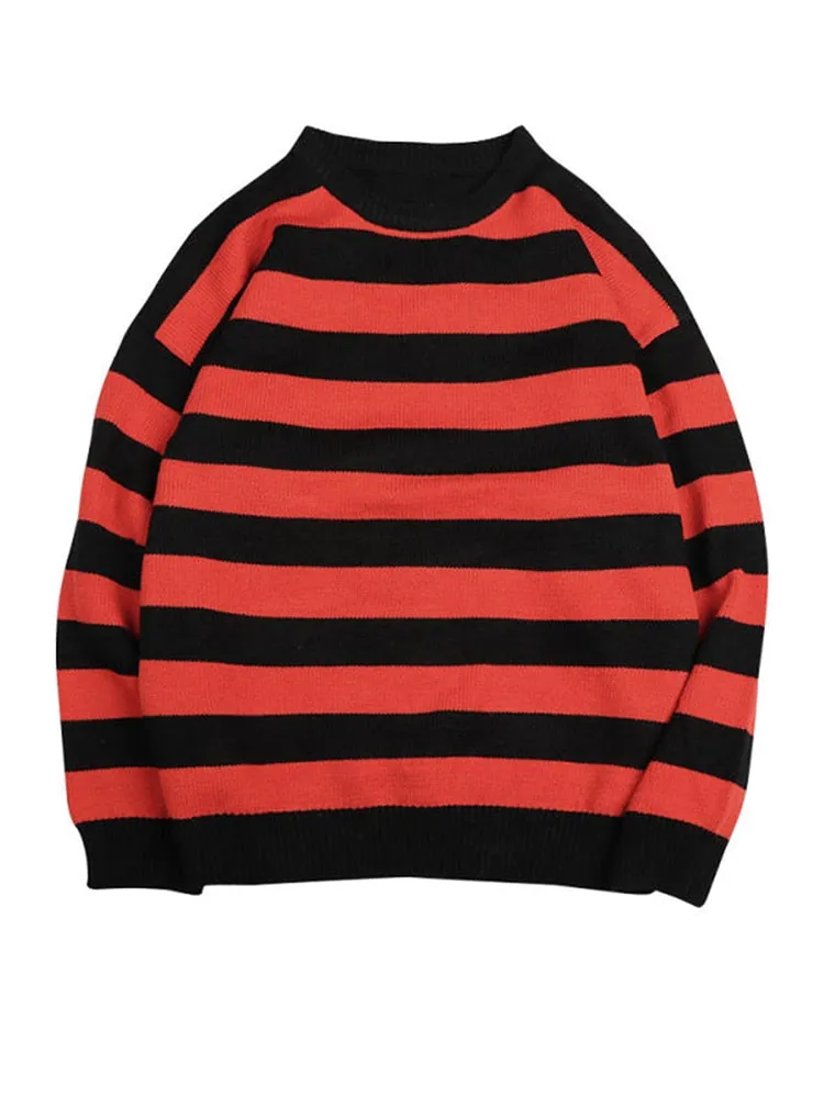 Autumn/Winter Women's Knitted Striped Sweater