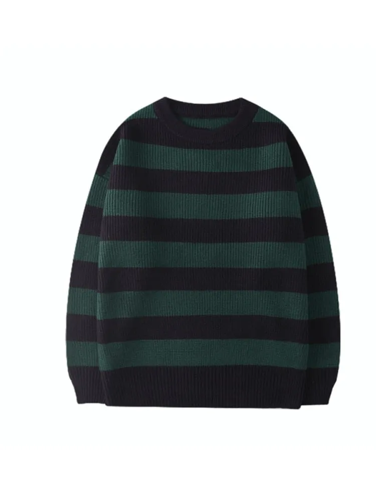 Autumn/Winter Women's Knitted Striped Sweater