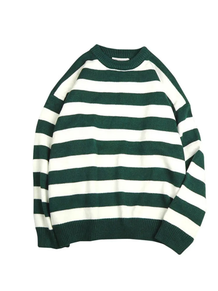 Autumn/Winter Women's Knitted Striped Sweater