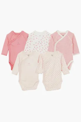 Baby Onesie Petit Bateau 5-Pack Kimono - Pink Dragonfly