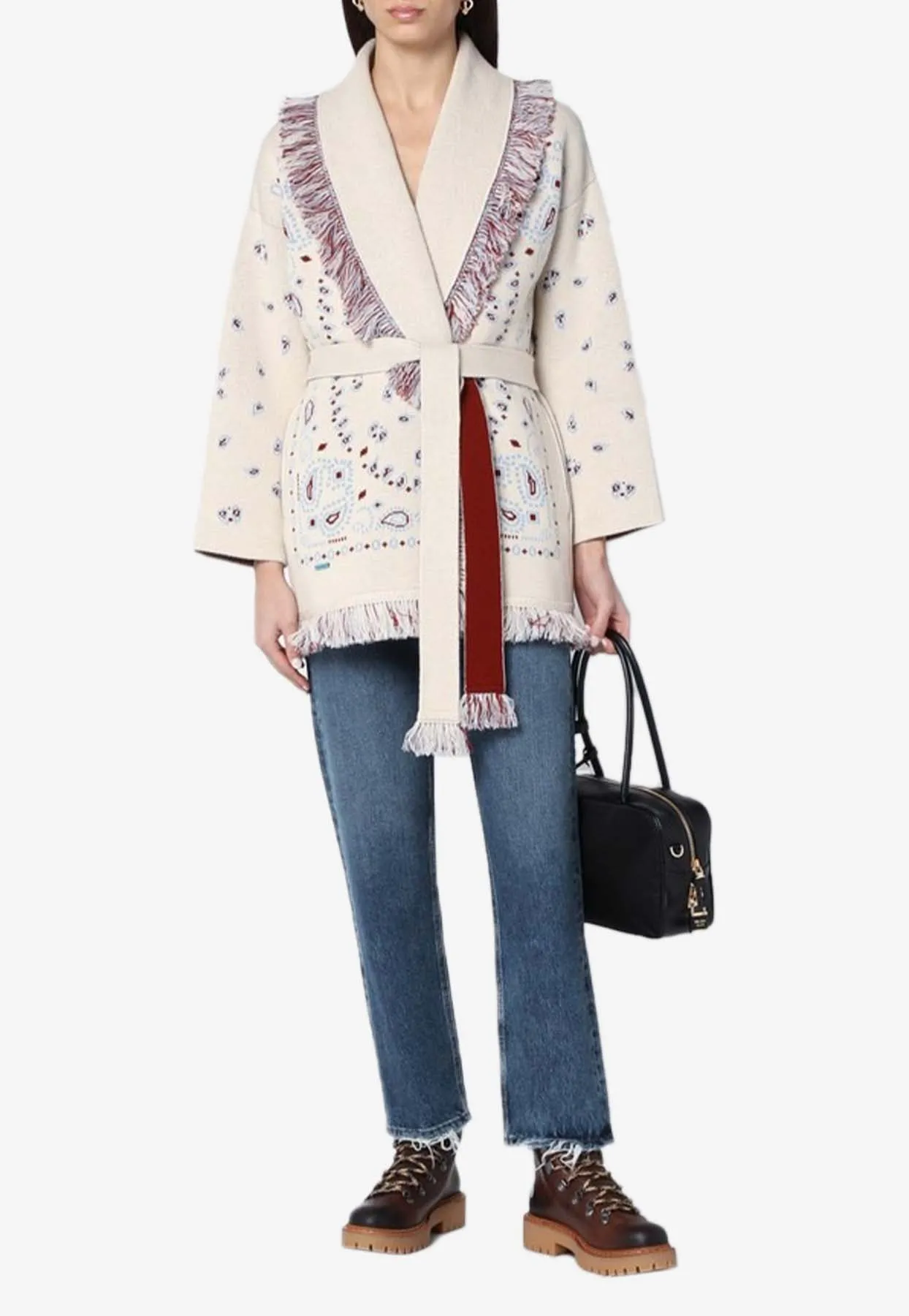 Bandana Jacquard Cashmere Cardigan