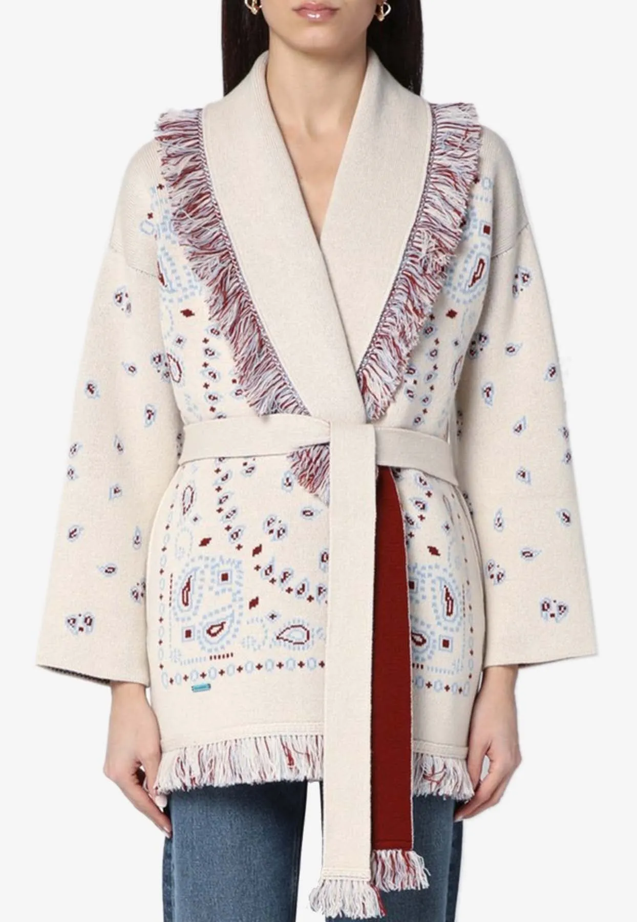 Bandana Jacquard Cashmere Cardigan