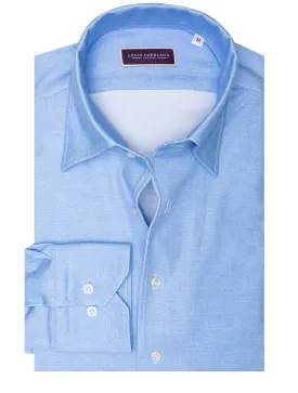 Belmont Jersey Stretch Cotton Shirt Blue