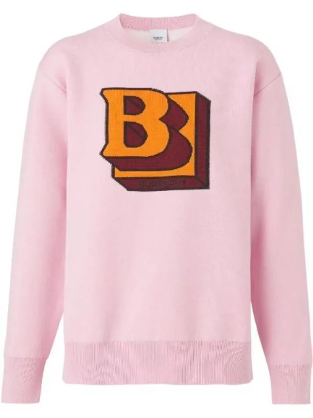 Big Logo Knit Top Pink