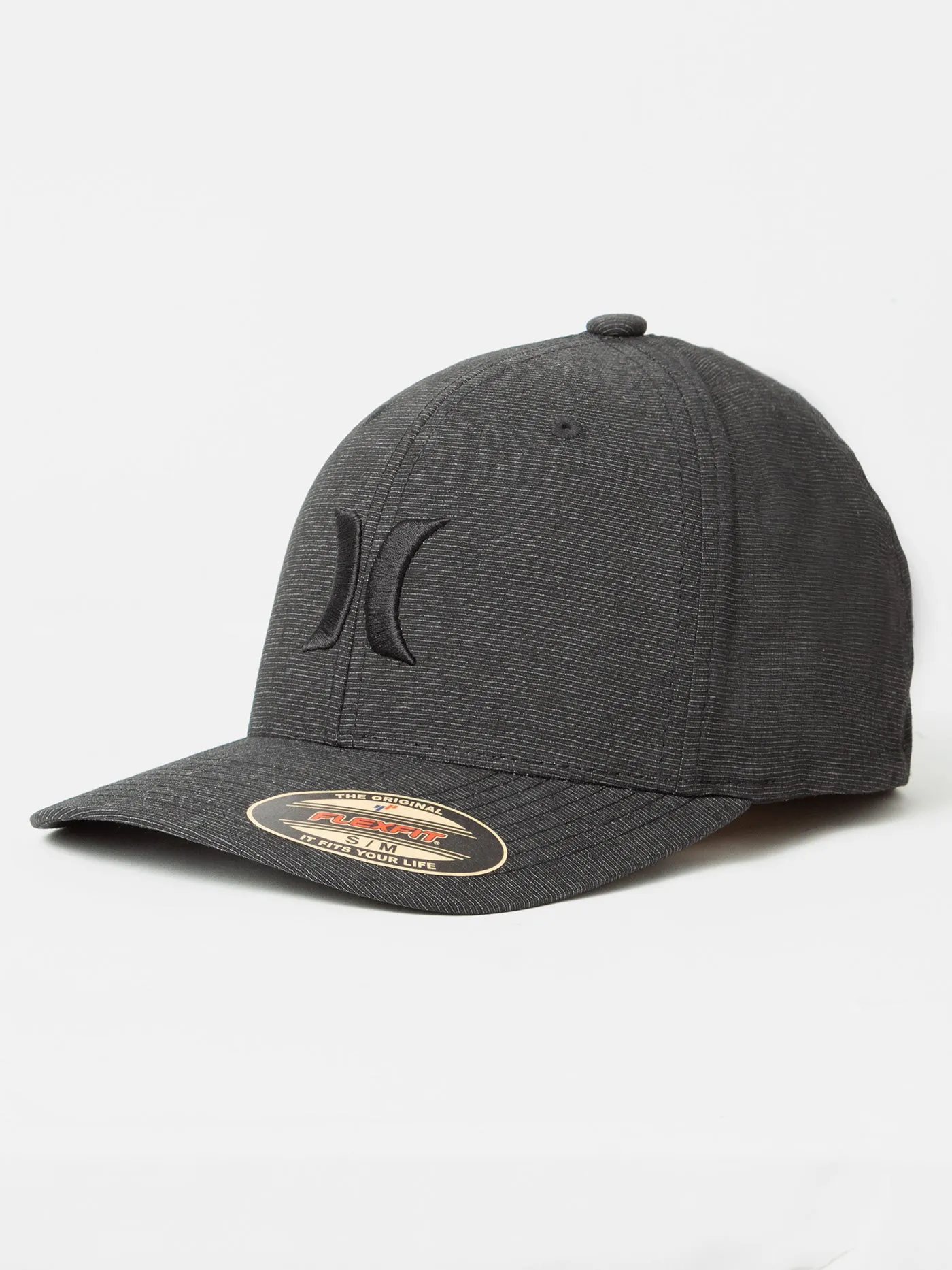 Black Textures Stretch Fitted Hat