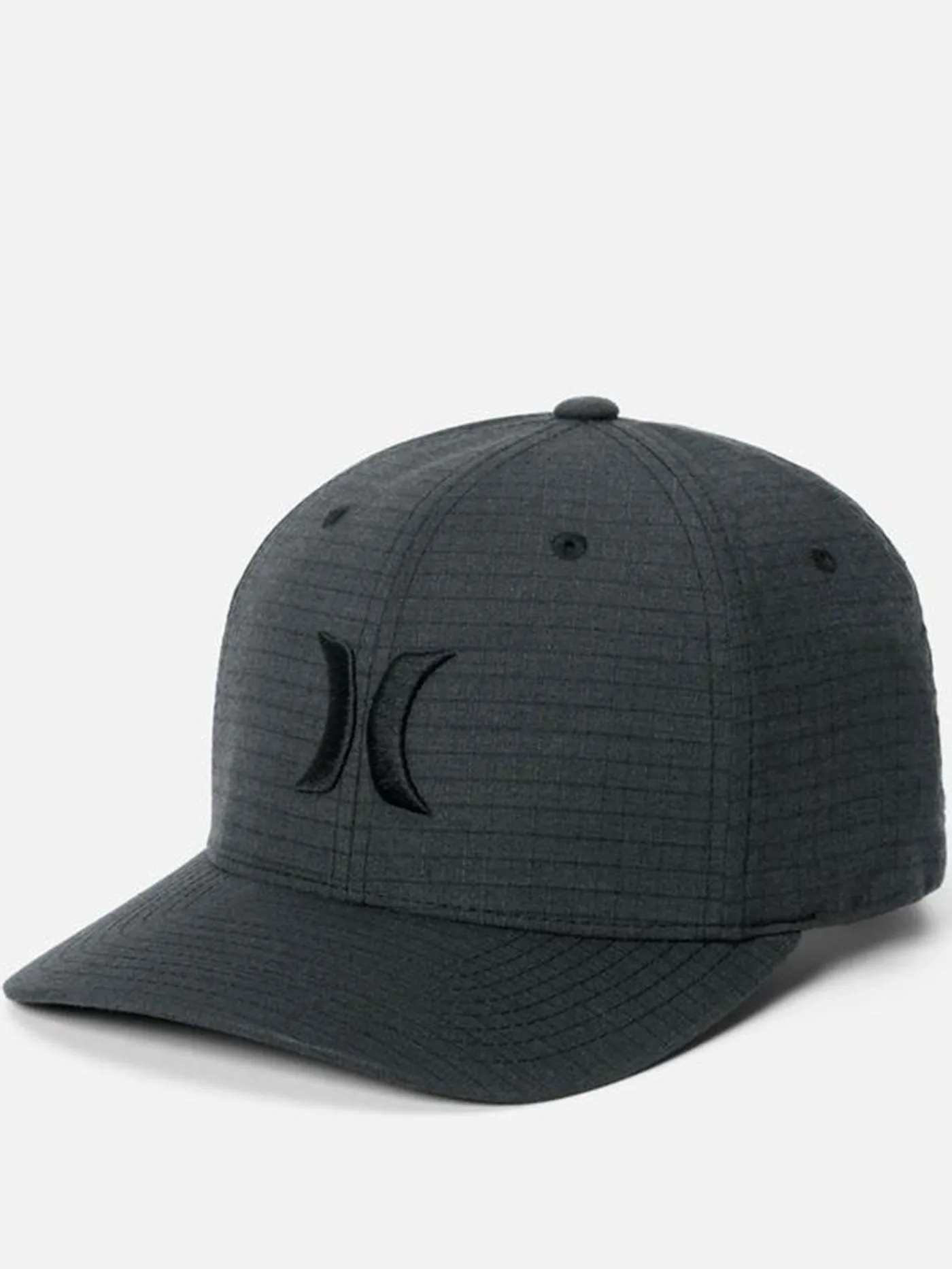 Black Textures Stretch Fitted Hat