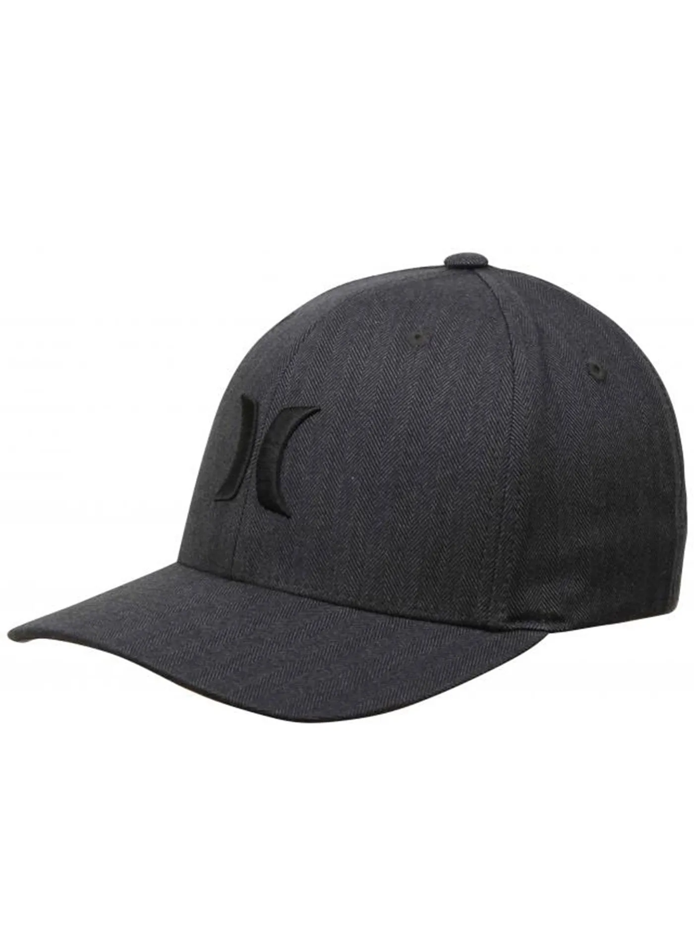 Black Textures Stretch Fitted Hat