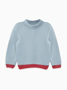 Blue Saina Roll Neck Kids Sweatshirt