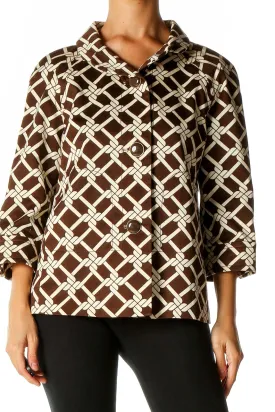 Brown Printed Coat