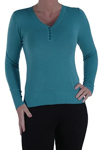 Button Detail V Neck Jumper