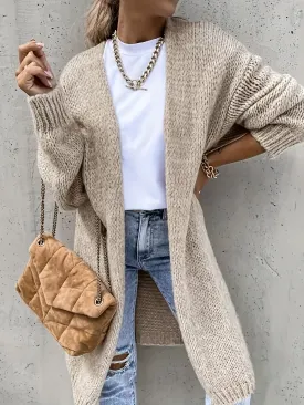 Casual Drop Shoulder Fleece Knitwear Cardigan for Women | Perfect for Casual Days