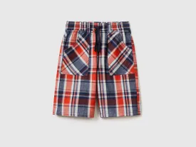 Checked bermudas with drawstring