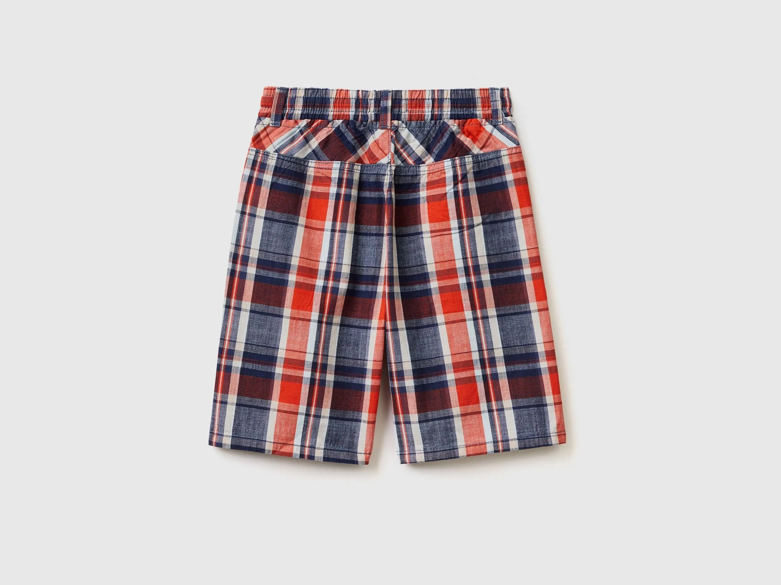 Checked bermudas with drawstring