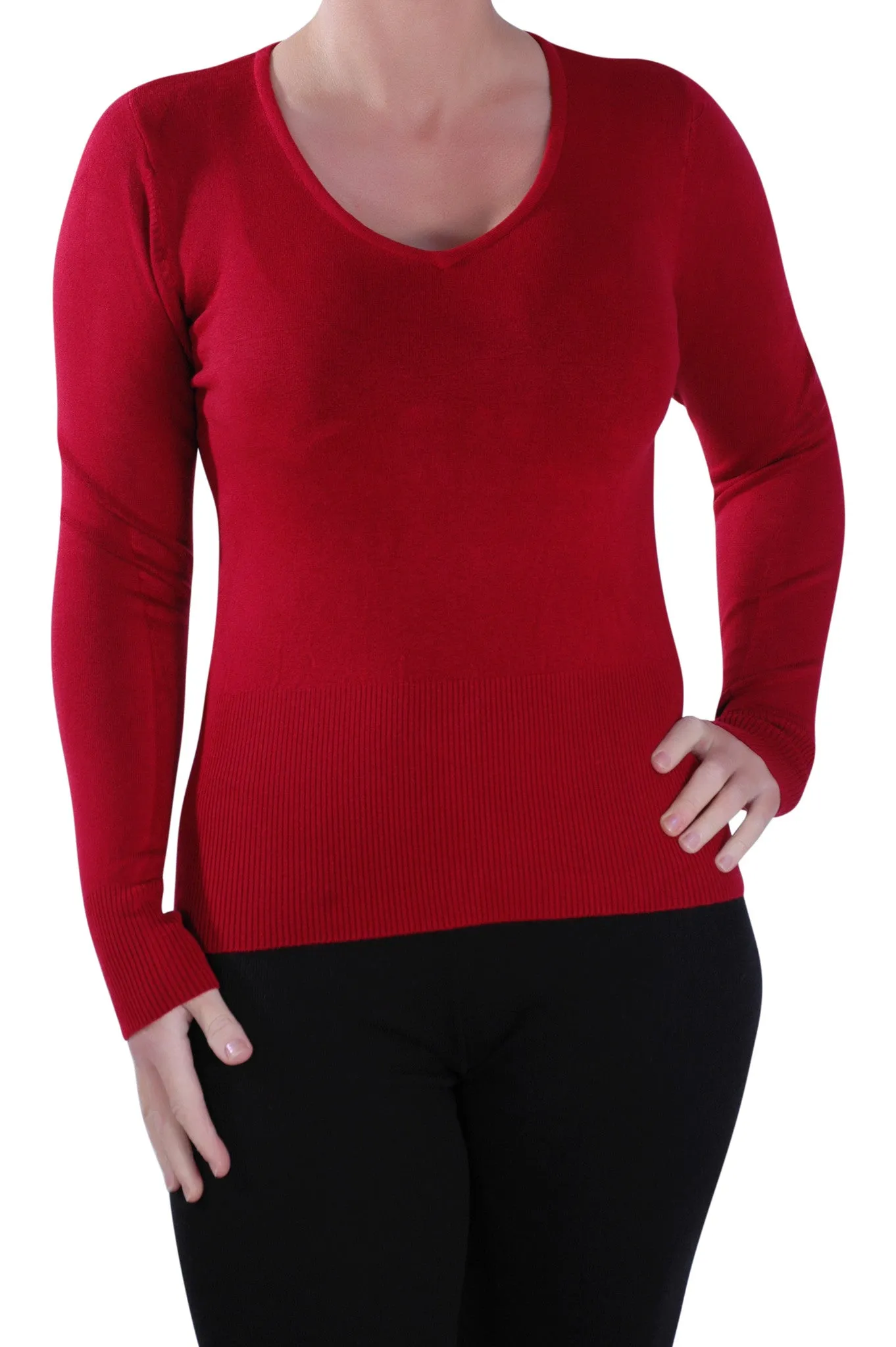 Classic V Neck Fitted Jumper