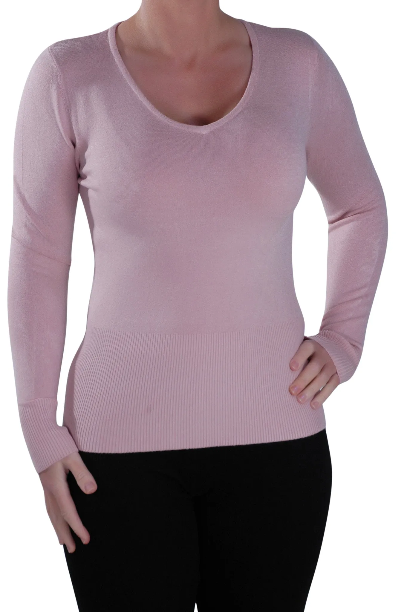 Classic V Neck Fitted Jumper