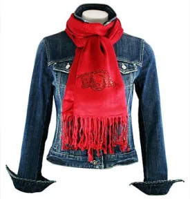 Collegiate Fashionista University of Arkansas Pashmina, Rhinestone School Logo