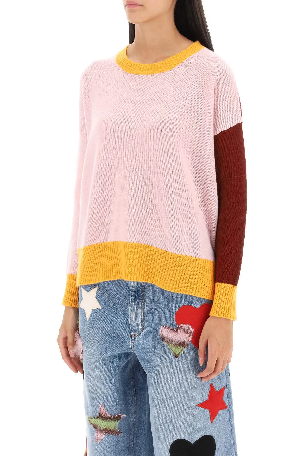 colorblocked cashmere sweater