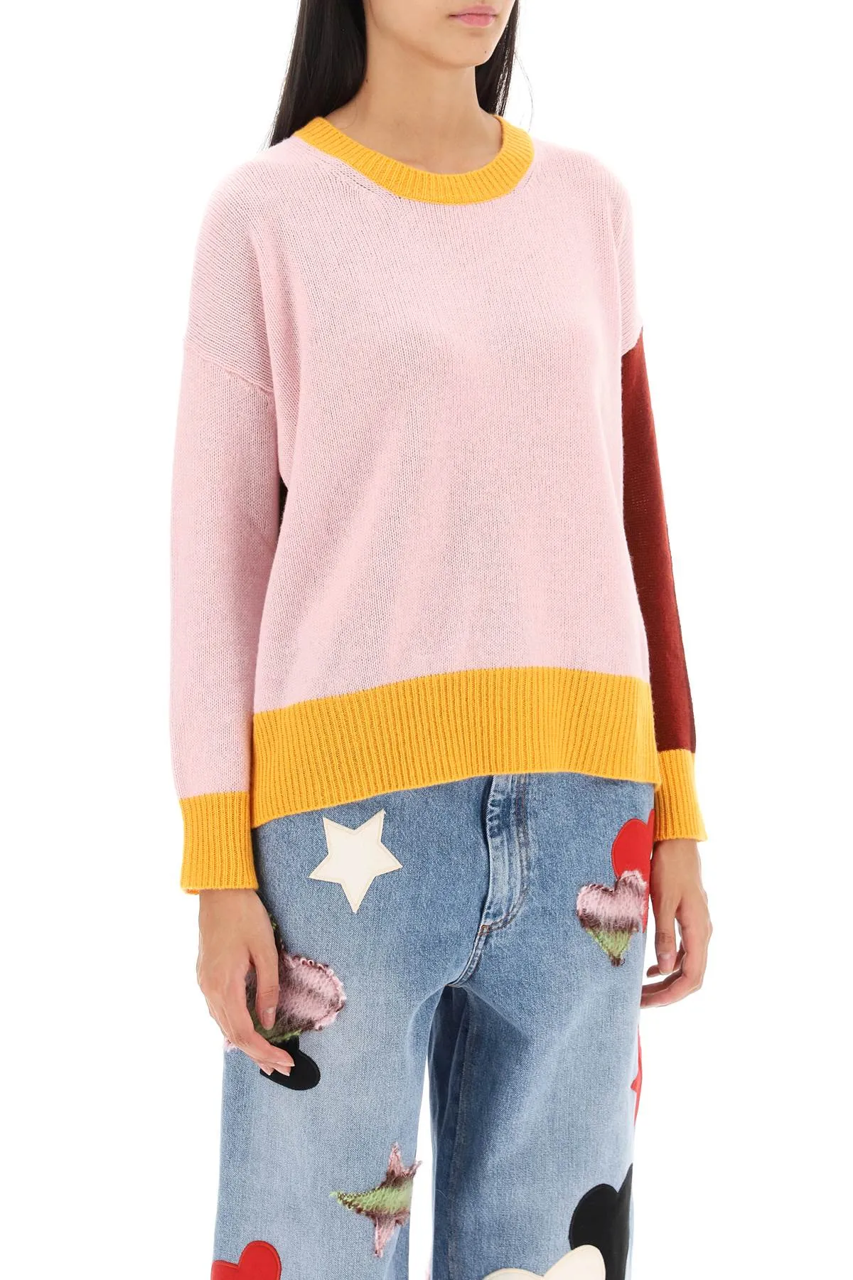 colorblocked cashmere sweater