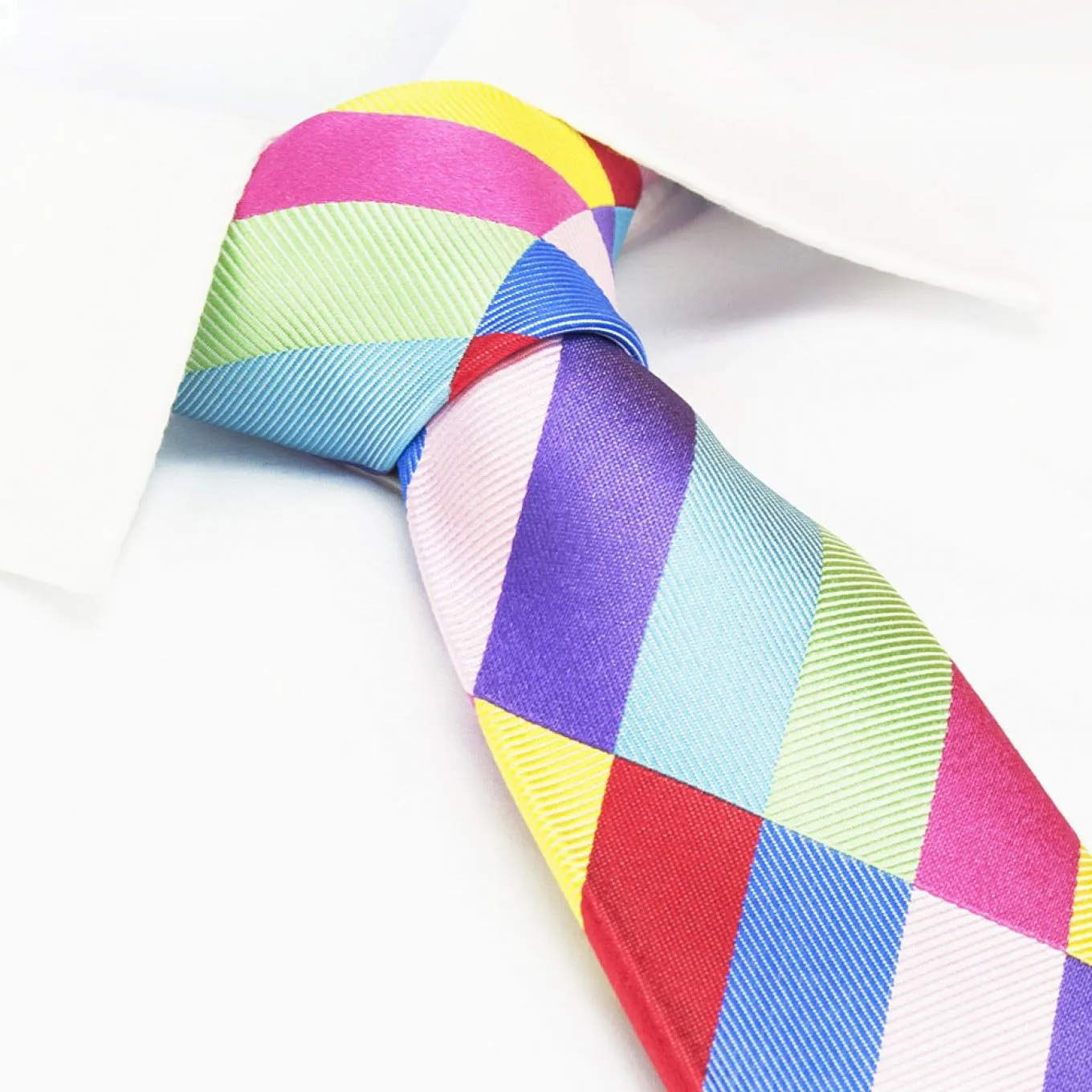 Colours & Textures Patchwork Silk Tie