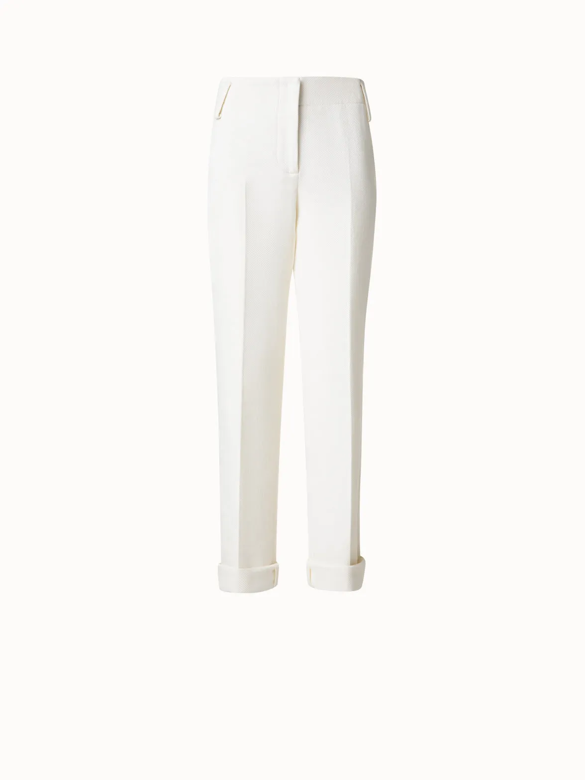 Conical Leg Pants in Cotton Gabardine Stretch