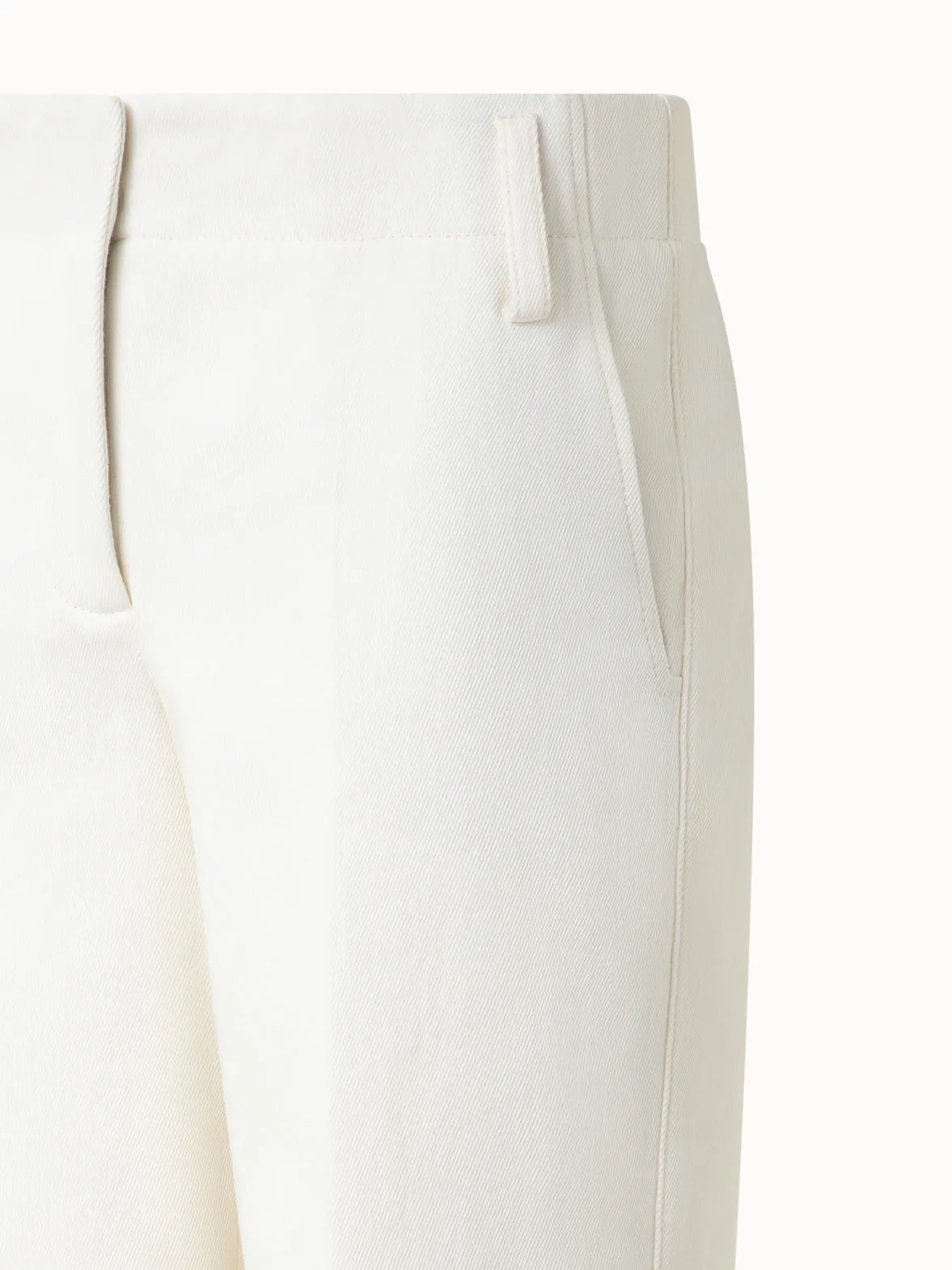 Conical Leg Pants in Cotton Gabardine Stretch