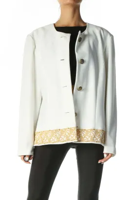 Cream jacket With Gold Embroidery