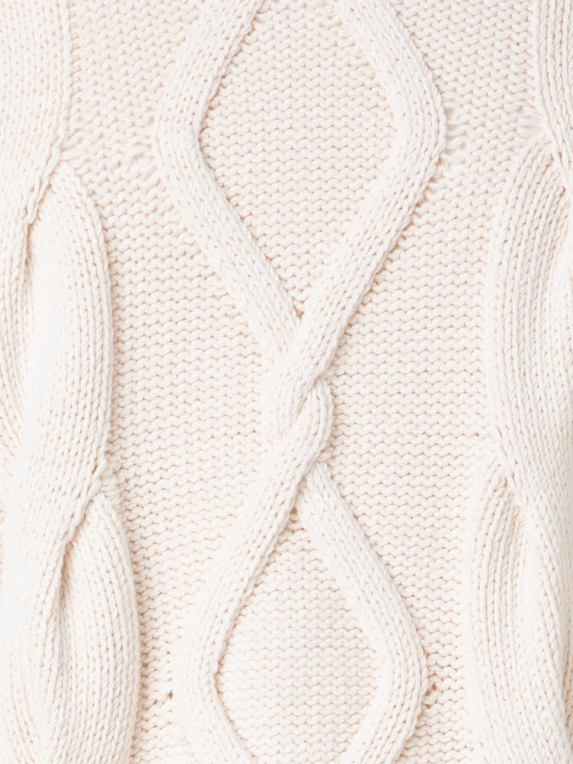 Crew Neck Sweater in Chunky Cable Cotton