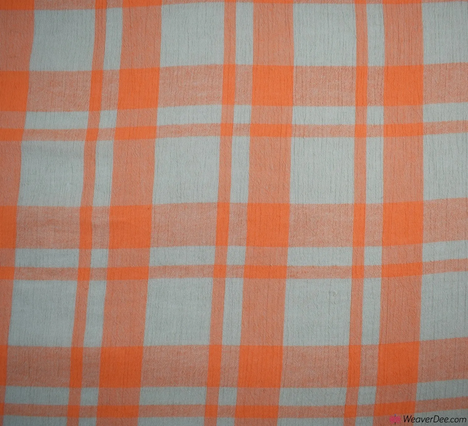 Crinkle Check Viscose Fabric - Orange