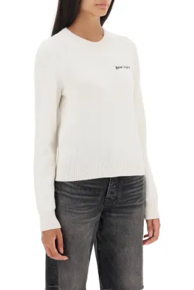 cropped sweater with logo embroidery