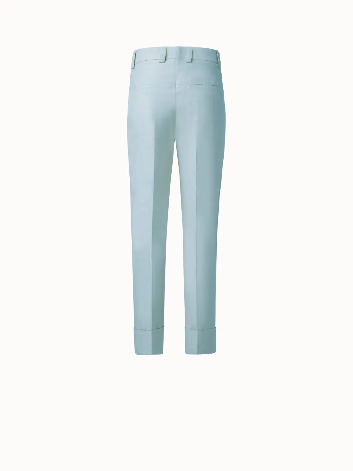 Cuffed Tapered Pants in Cotton Silk Double-Face