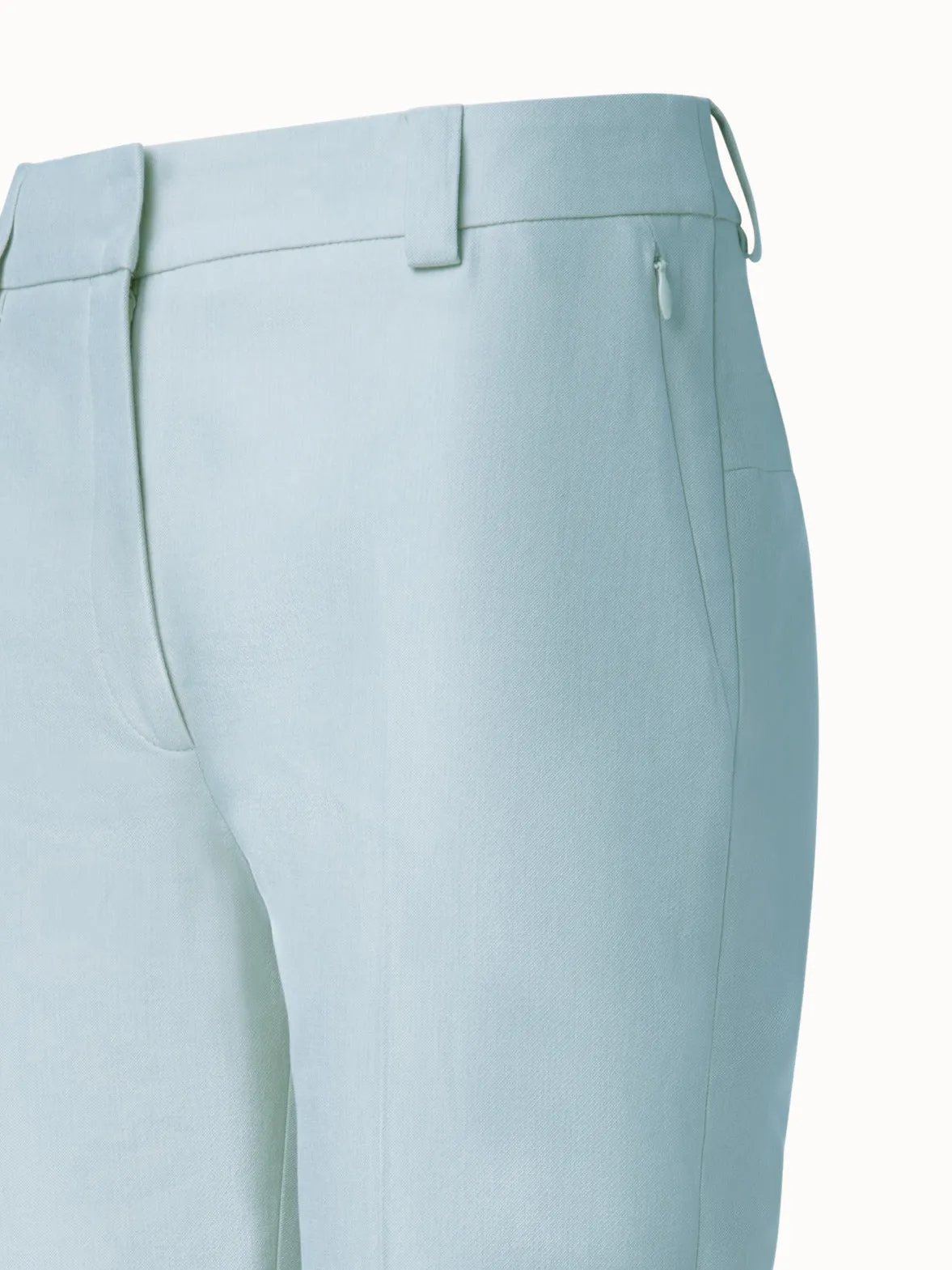 Cuffed Tapered Pants in Cotton Silk Double-Face