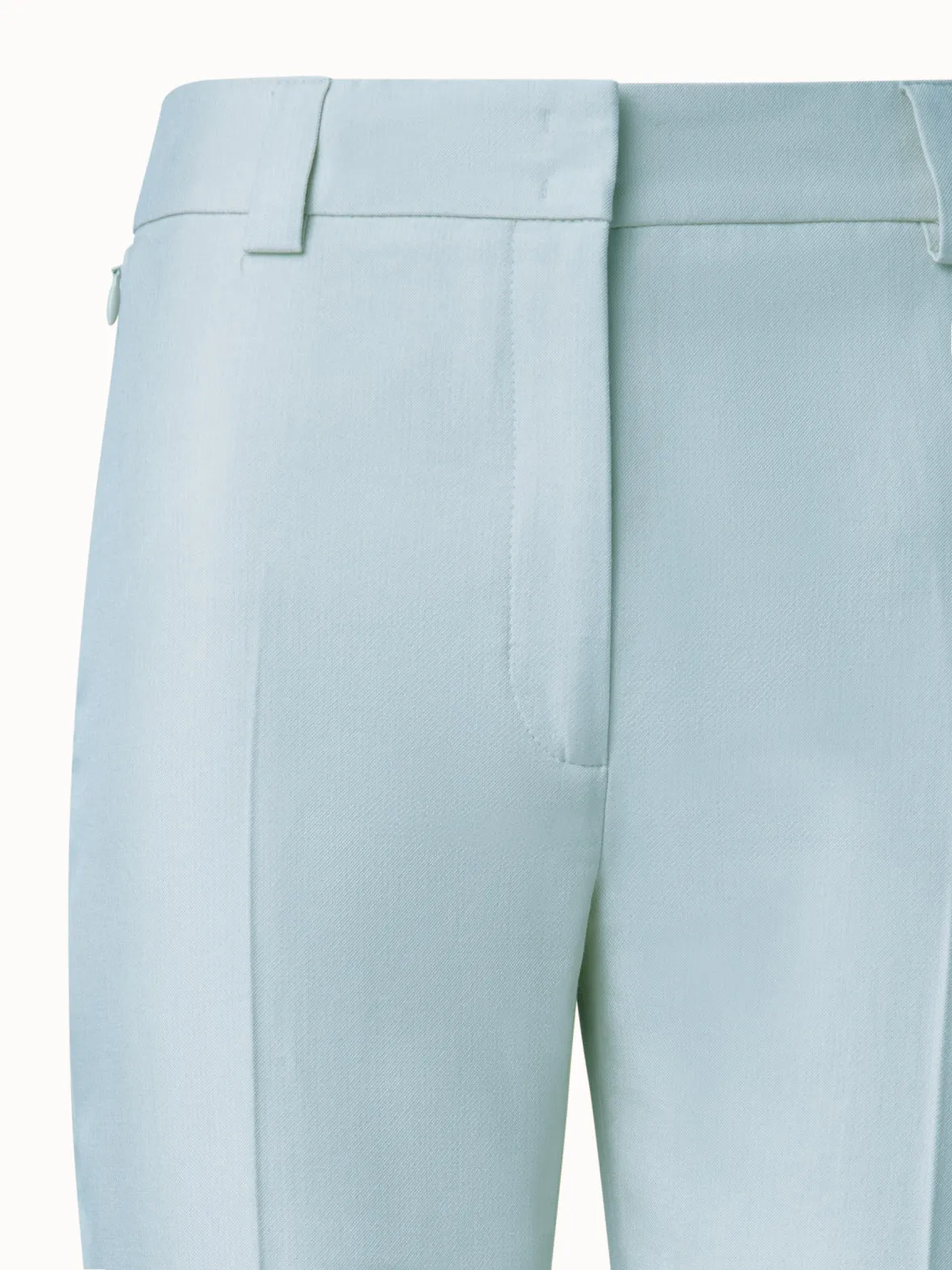 Cuffed Tapered Pants in Cotton Silk Double-Face