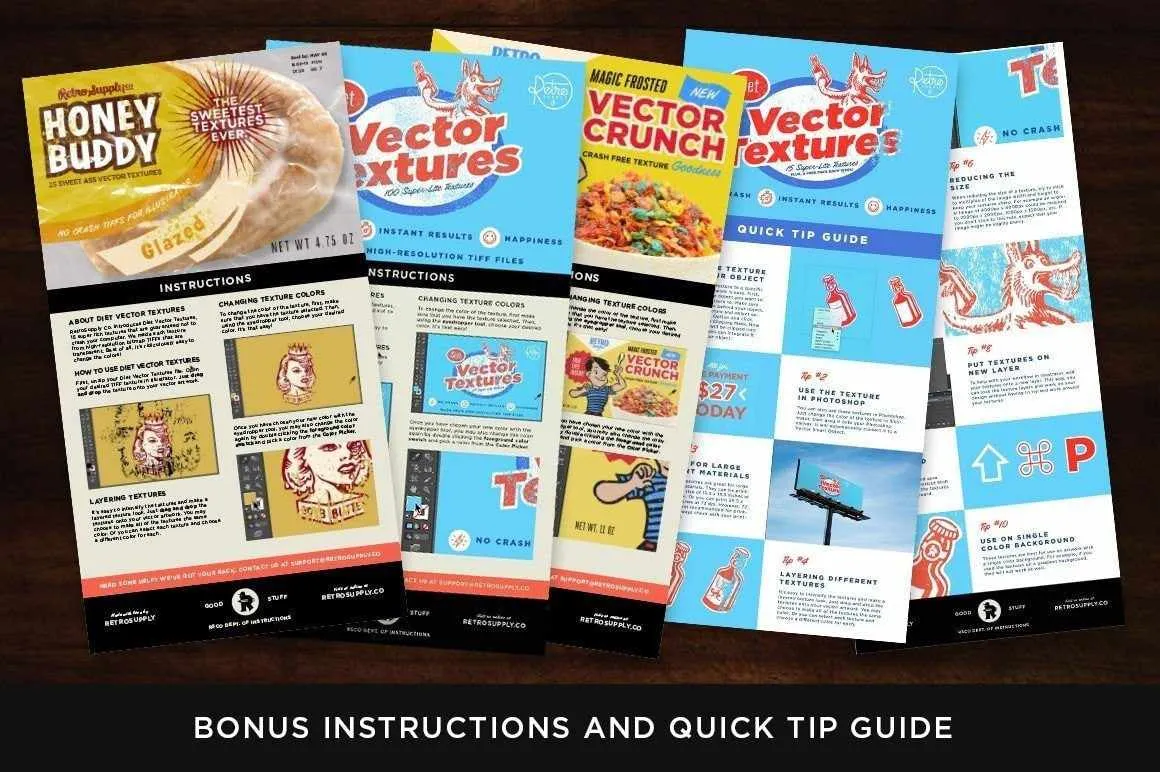 Diet Vector Textures Bundle for Adobe Illustrator