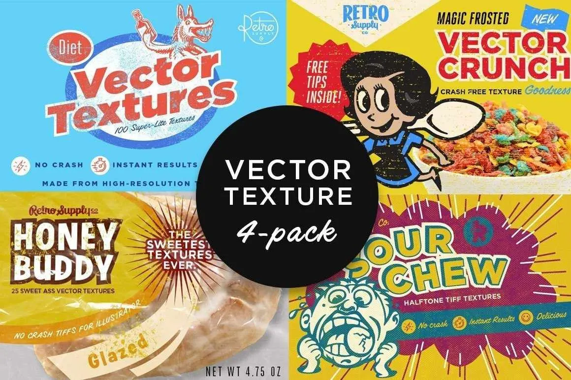 Diet Vector Textures Bundle for Adobe Illustrator