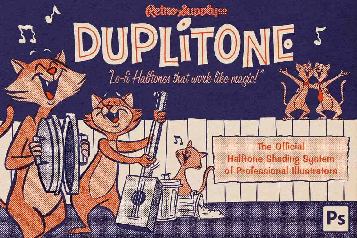 DupliTone Halftone Brushes for Photoshop