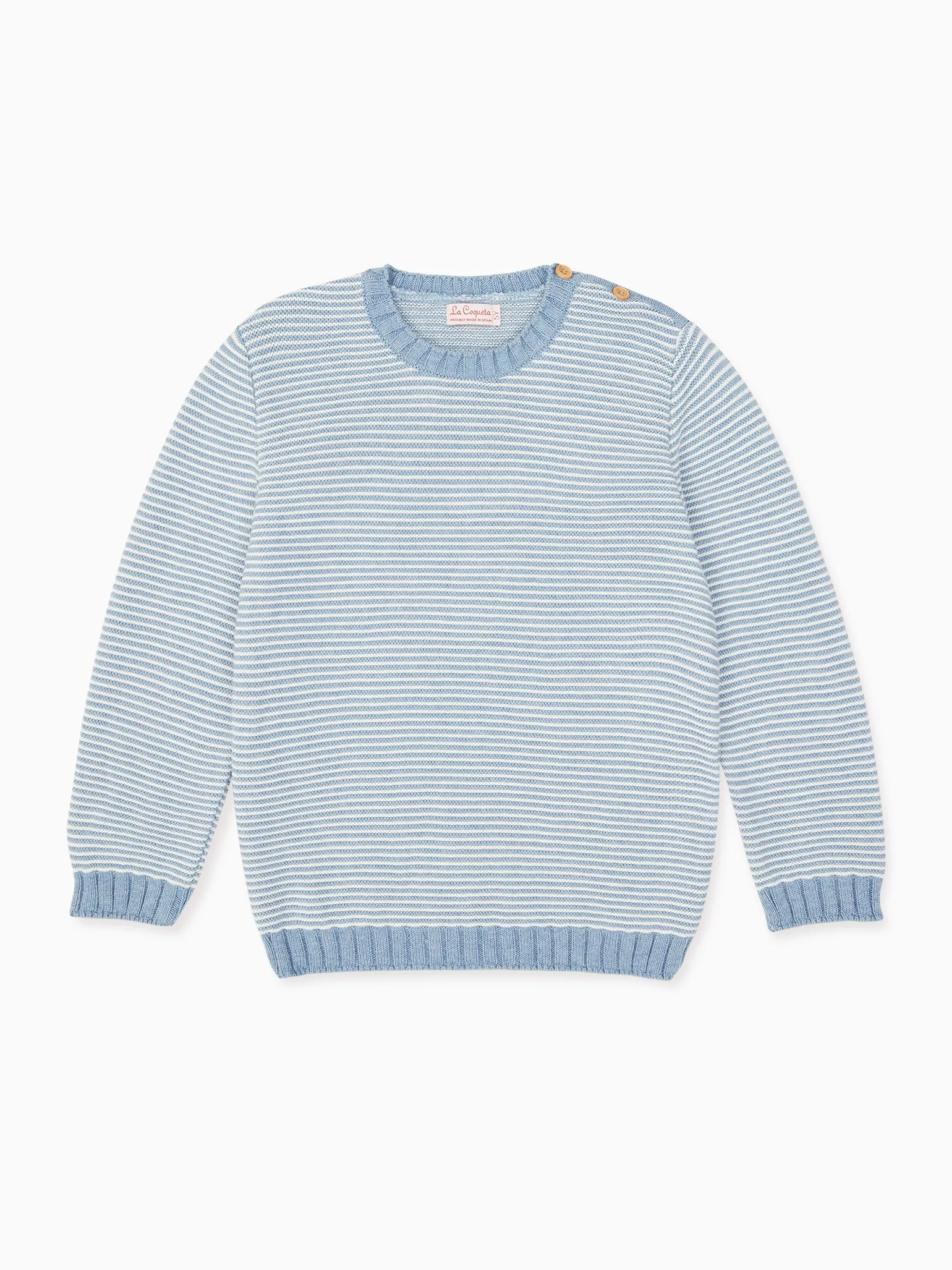 Dusty Blue Stripe Bromo Cotton Boy Sweater