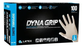 Dyna Grip Powder-free Exam Grade Latex Disposable Gloves C650-1001