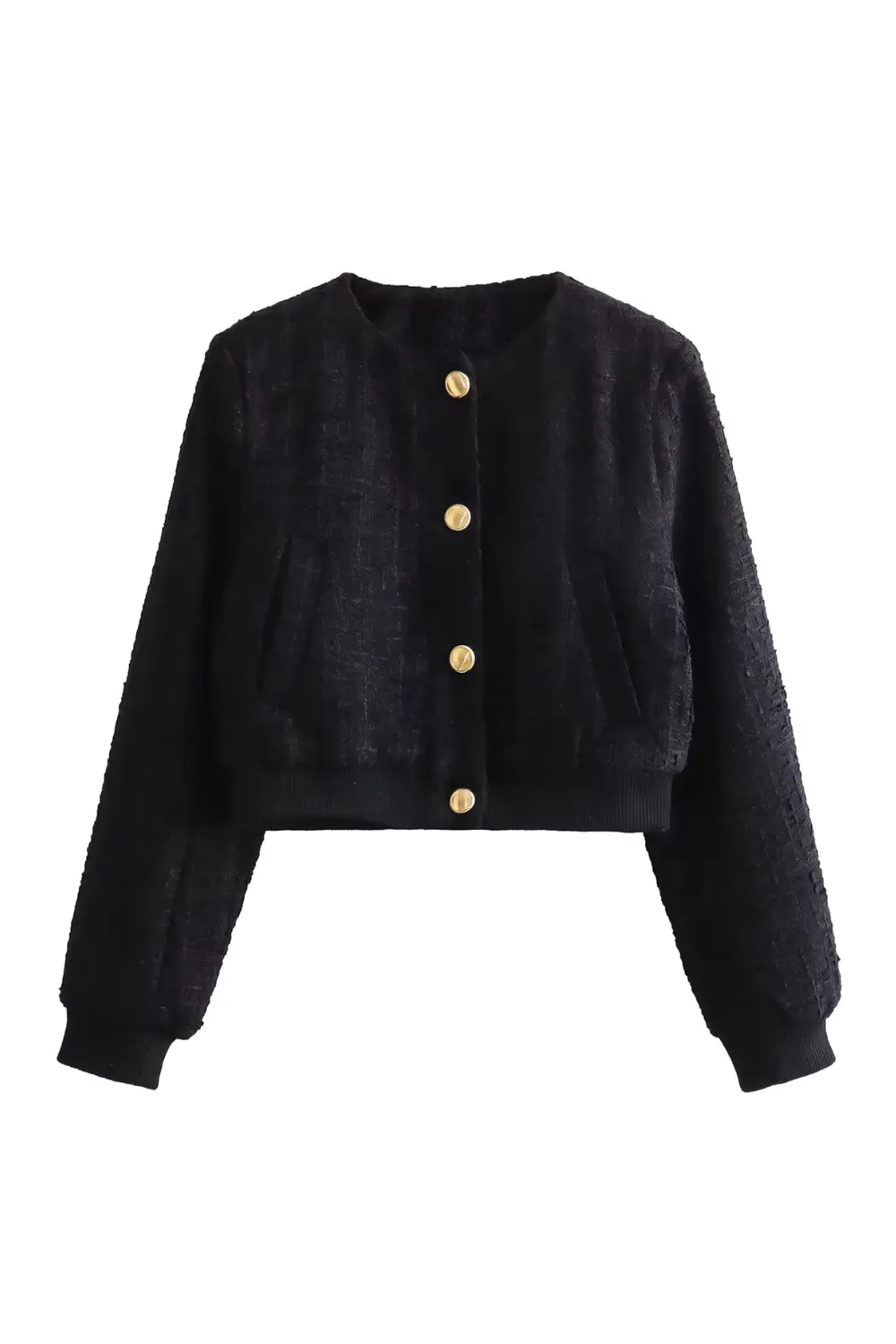 'Edna' Tweed Button-Up Jacket