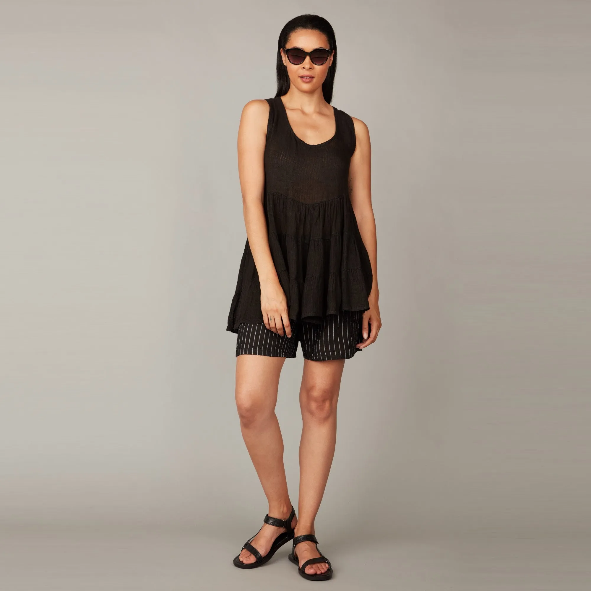 Essential Linen Beach Dress (Black)