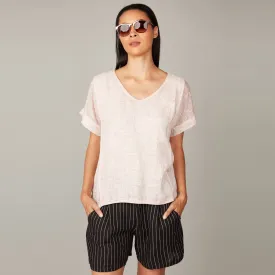 Essential Summertime Linen   Woven Top (Petal)