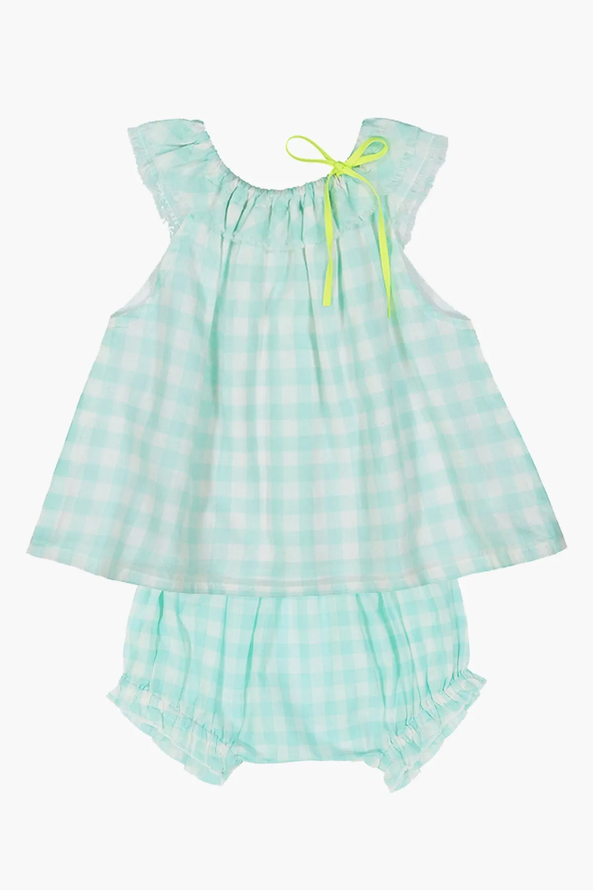 Everbloom Check Ruffle Baby Set