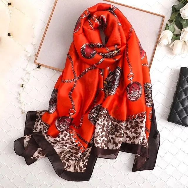 Fashion Silk Scarf Printed Bandana Shawl #LZ141