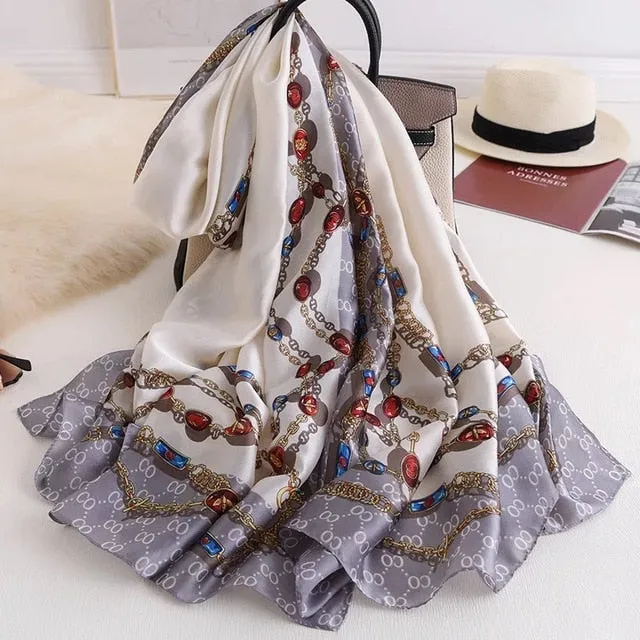 Fashion Silk Scarf Printed Bandana Shawl #LZ141