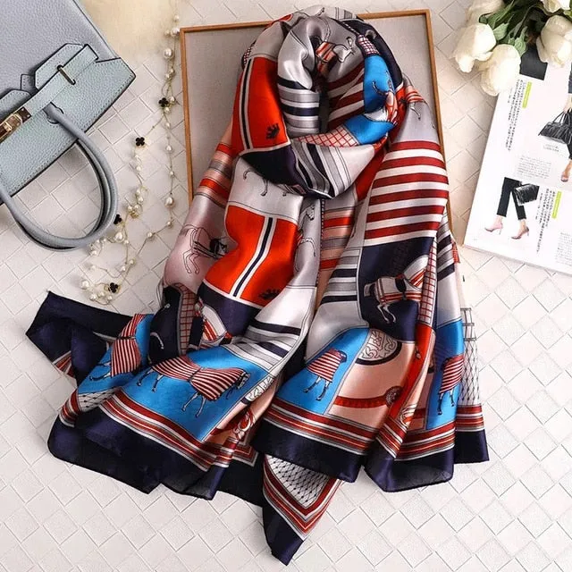 Fashion Silk Scarf Printed Bandana Shawl #LZ141