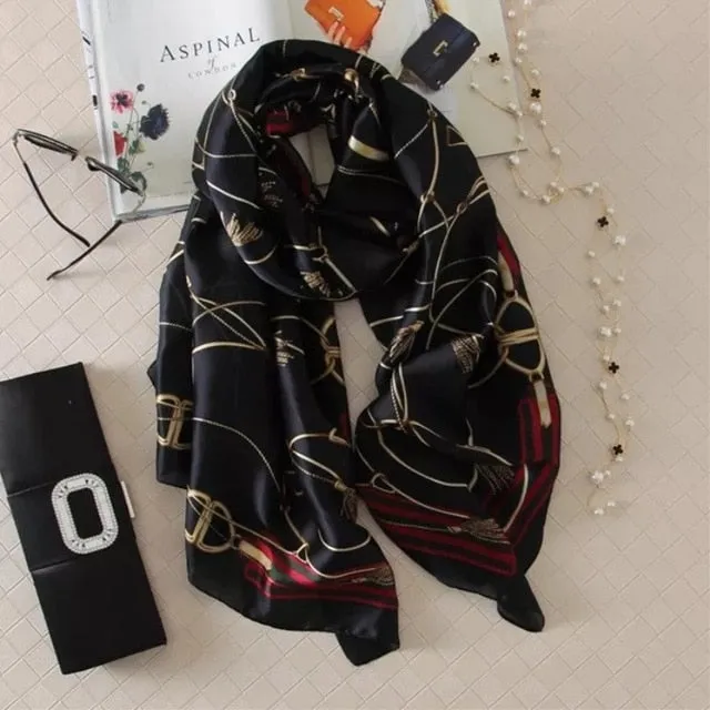 Fashion Silk Scarf Printed Bandana Shawl #LZ141