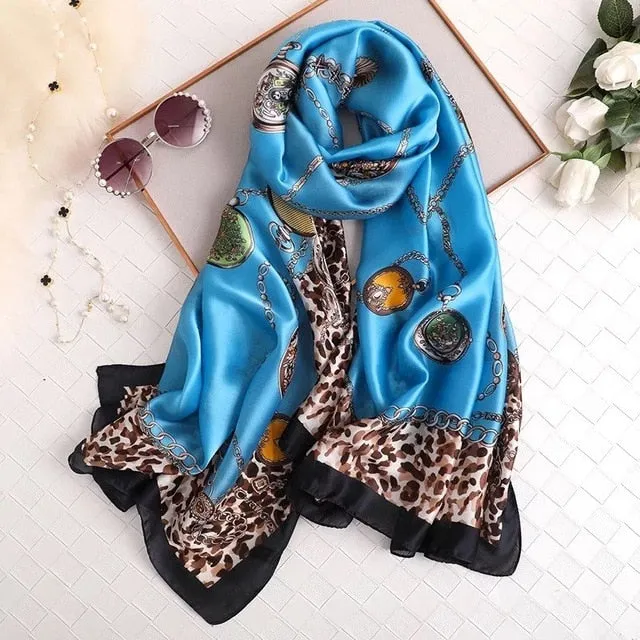 Fashion Silk Scarf Printed Bandana Shawl #LZ141