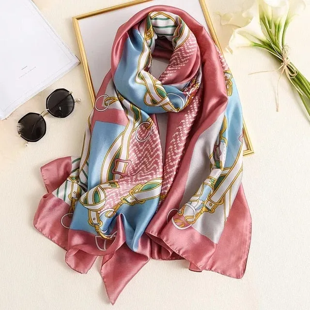 Fashion Silk Scarf Printed Bandana Shawl #LZ141